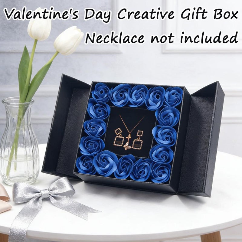 Rose Ring Necklaces Bracelets Box Jewelry Gifts Box,Eternal Roses Gift Boxes,Valentine's Day Christmas Thanksgiving Birthday Romantic for Her Women Wife Mom Girlfriend - Image 3